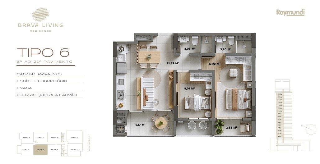 Apartamento, 2 quartos, 69 m² - Foto 3